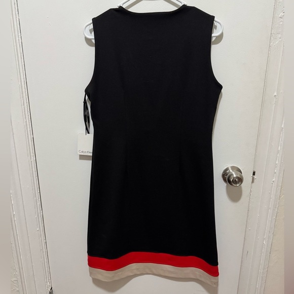 NWT Calvin Klein Black and Red Sheath Mini Dress Size 6 - Picture 5 of 7